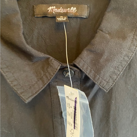 Madewell oversize size medium black blouse button up nwts - Picture 6 of 9